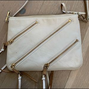 Rebecca minkoff 3 zip crossbody. White.